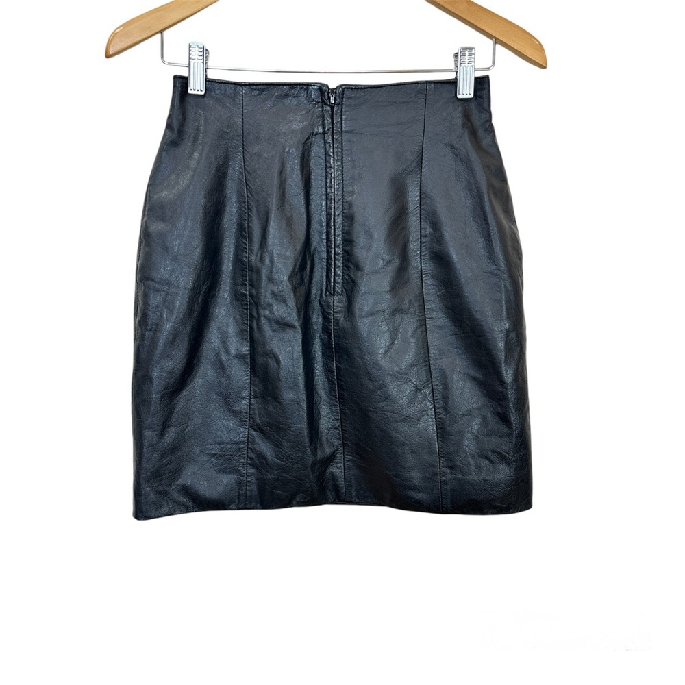 Vintage Byrnes & Baker Black Leather Pencil Straight Skirt Women’s Sz 8 - Picture 2 of 4